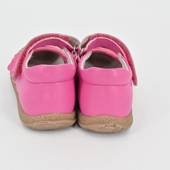ANGEL Toddler Girl Ruffle Scalloped Mary Jane Pink Closed Toe Ankle Strap Size 6 - Picture 4 of 12